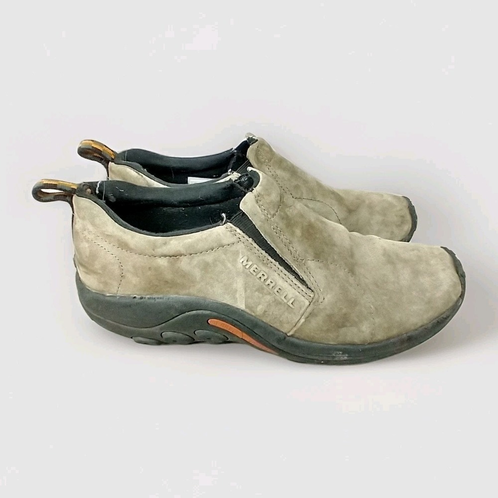 Merrell Jungle Moc Mens 12 Taupe Suede Slip On Hiking Shoes J60787